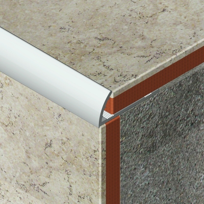 Coltar faianta, colt exterior, 10 mm, aluminiu, argintiu lucios