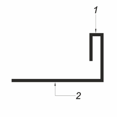 Bagheta dreapta muchii exterioare din inox  A=12mm, finisaj inox auriu periat