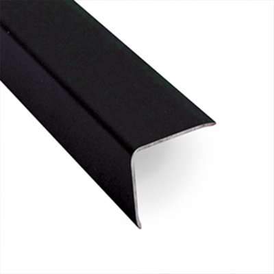 Cornier din aluminiu cu laturi tesite, 20x20 mm, 2.6m, negru