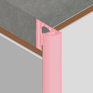 Coltar faianta, colt exterior, 8 mm, PVC, 2.5 m, roz inchis