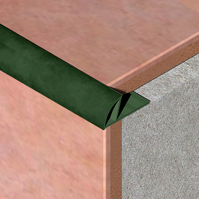 Coltar faianta, colt exterior, 10 mm, PVC, 2.5 m, verde marmorat