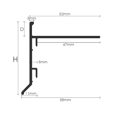 Profil Picurator Balcon 12mm, argintiu satinat
