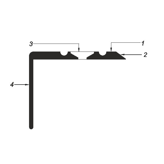 Profil treapta cu caneluri, 25x20 mm, 2,7 m,cires salbatic