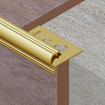 Profil treapta rotunjit, 10x11 mm, 2,7 m, auriu satinat