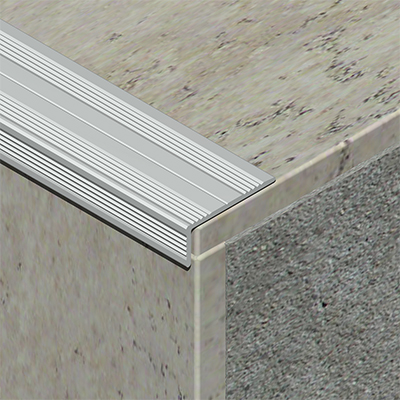 Profil treapta antiderapant, 25x10 mm, 1,8 m, argintiu satinat