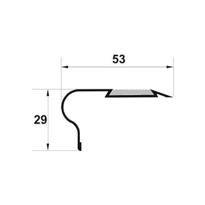 Profil treapta cu insertie PVC, 29x52,7 mm, 2,7 m, wenge