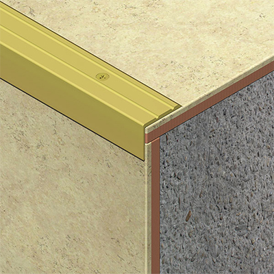 Profil treapta perforat, 20x25 mm, 0,9 m, auriu satinat