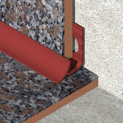 Coltar faianta, colt interior, 6 mm, PVC, 2.5 m, rosu