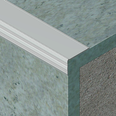 Protectie treapta cu canal insertie, 20x30 mm, 2,7 m, argintiu satinat