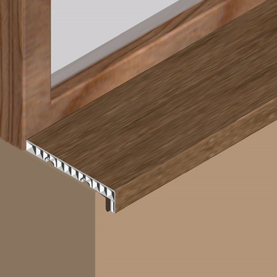 Glaf interior, 250 mm, 6 m, PVC, stejar inchis