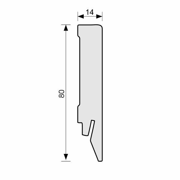 Plinta MDF Egger cubica 80x14 mm, 2,4 m, pentru parchet EL2805