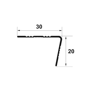 Profil treapta cu rizuri, 30x20 mm, 2,7 m, wenge