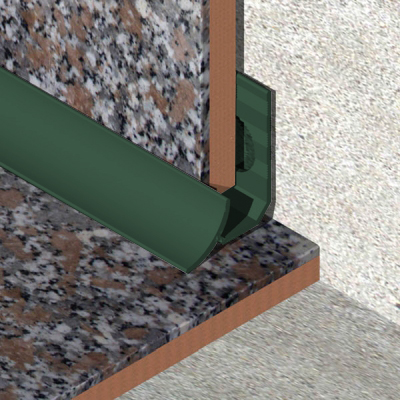 Coltar faianta, colt interior, 9 mm, PVC, 2.5 m, verde lucios