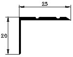 Profil treapta cu caneluri, 20x25 mm, 2,7 m, auriu satinat