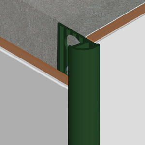 Coltar faianta, colt exterior, 10 mm, PVC, 2.5 m, verde lucios