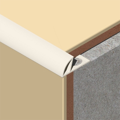 Coltar faianta, colt exterior, 10 mm, PVC, 2.5 m, crem deschis