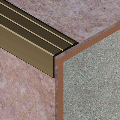 Profil treapta cu caneluri, 20x25 mm, 0,9 m, bronz satinat