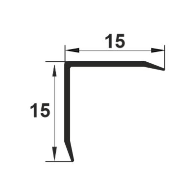 Cornier cu laturi tesite 15x15mm finisaj inox auriu oglinda