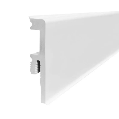 Plinta alba din duropolimer cu margini flexibile, 76x17,5 mm, 2,5 m lungime
