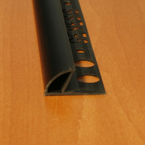 Coltar faianta, colt exterior, 10 mm, PVC, 2.5 m, negru