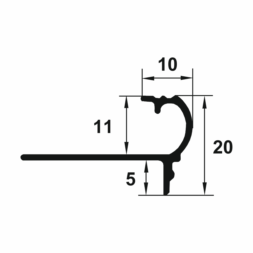 Profil treapta flexibil, 10x11 mm, 2,7 m, bronz satinat
