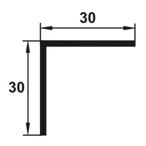 Cornier PVC, 30x30 mm, 2,7 m, gri lemnos