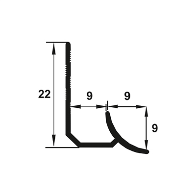 Coltar faianta, colt interior, 9 mm, PVC, 2.5 m, albastru lucios