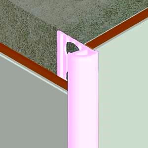 Coltar faianta, colt exterior, 10 mm, PVC, 2.5 m, roz