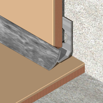 Coltar faianta, colt interior, 6 mm, PVC, 2.5 m, gri marmorat