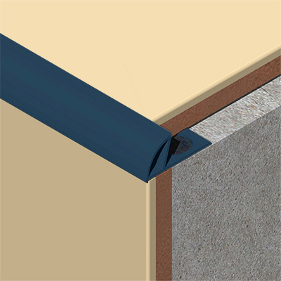 Coltar faianta, colt exterior, 10 mm, PVC, 2.5 m, albastru lucios