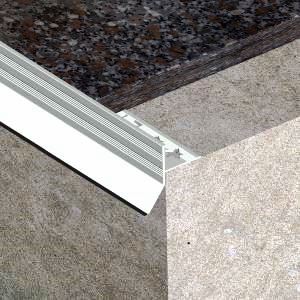 Profil picurator terasa, 12 mm, aluminiu, 2,5 m, argintiu satinat