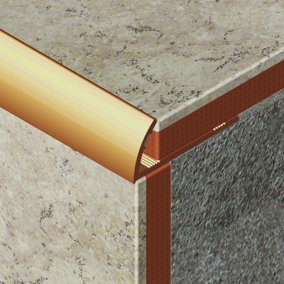 Coltar faianta, colt exterior, 10 mm, aluminiu, auriu satinat