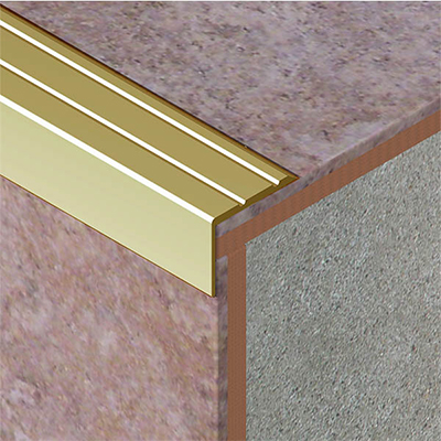 Profil treapta cu caneluri, 20x25 mm, 0,9 m, auriu satinat