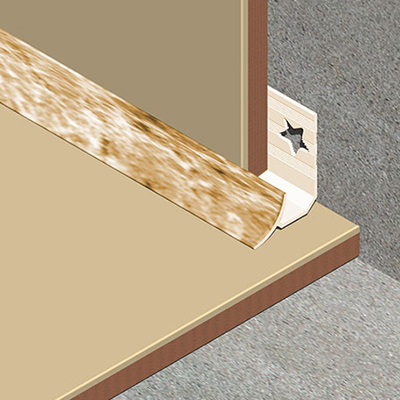 Coltar faianta, colt interior, 12 mm, PVC, 2.5 m, maro marmorat