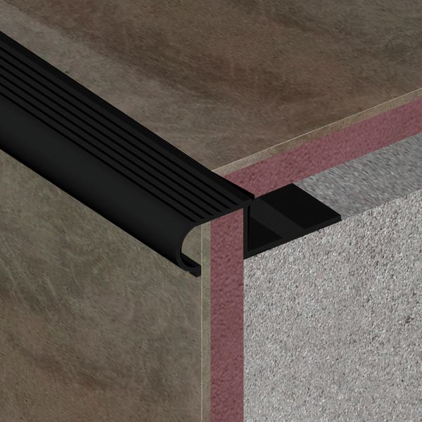 Profil treapta rotunjit, 10x18 mm, 2,5 m, negru