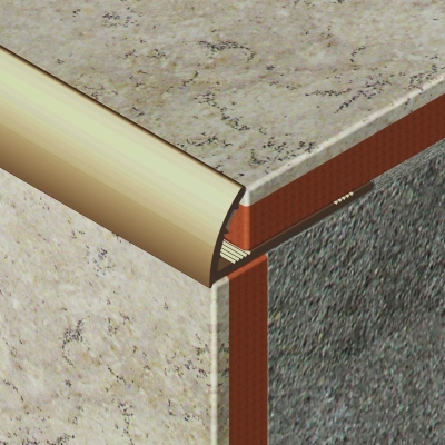 Coltar faianta, colt exterior, 10 mm, aluminiu, bronz lucios