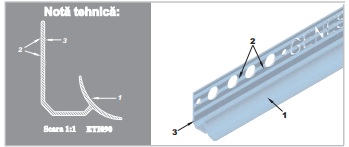 Coltar faianta, profil colt exterior, 10 mm, alb