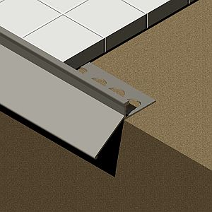 Profil picurator terasa, 8 mm, aluminiu, 2,5 m, argintiu satinat
