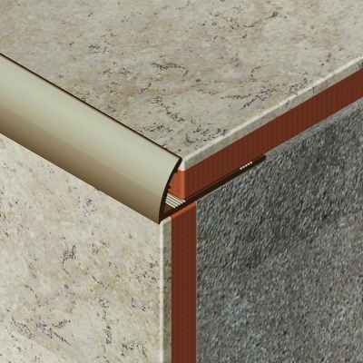 Coltar faianta, colt exterior, 10 mm, aluminiu, bronz satinat