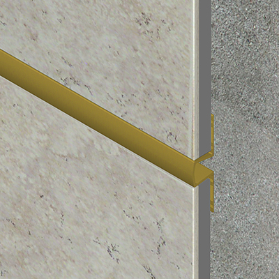 Profil dilatatie decorativ, Listello mini, 7x9 mm, 2,7 m, aluminiu, auriu satinat