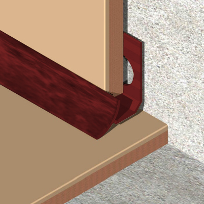 Coltar faianta, colt interior, 6 mm, PVC, 2.5 m, rosu marmorat