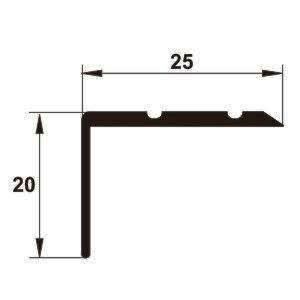 Profil treapta cu caneluri, 25x20 mm, 2,7 m,wenge